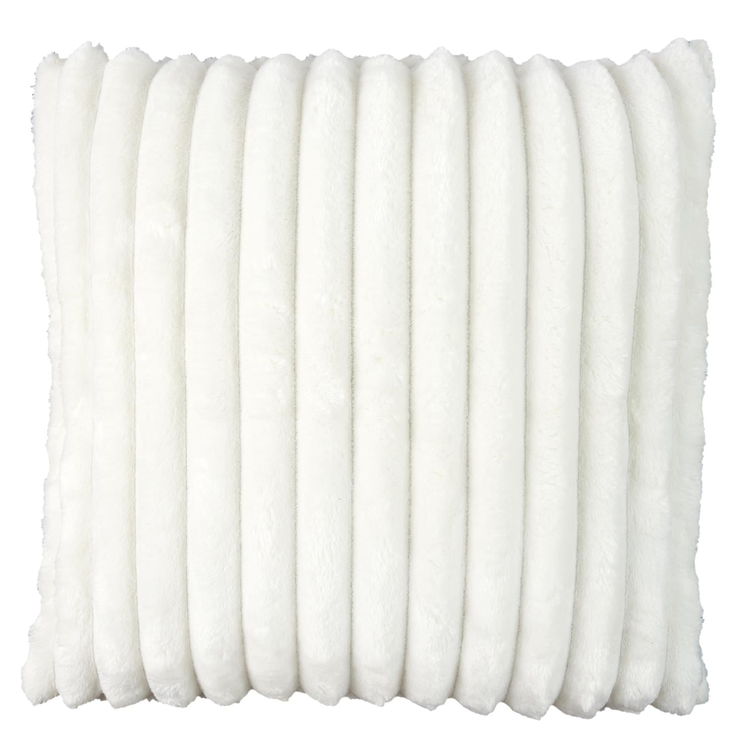 Coussin Scandinavie flanelle côtelé écru 40x40cm