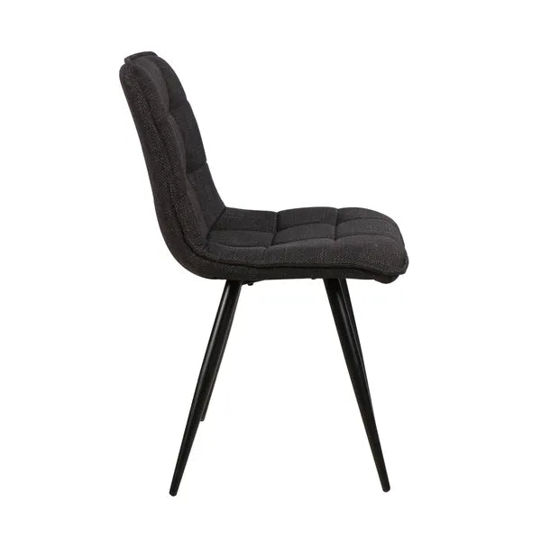 Chaise repas tissu noir anthracite ALIZE