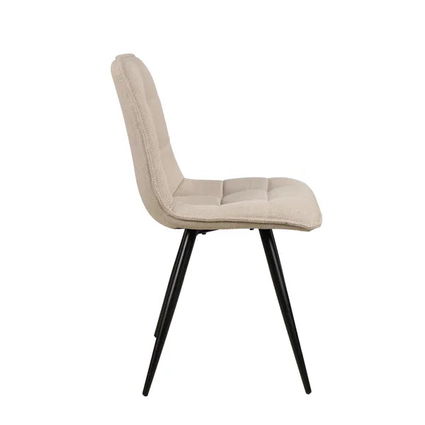 Chaise repas tissu beige ALIZE