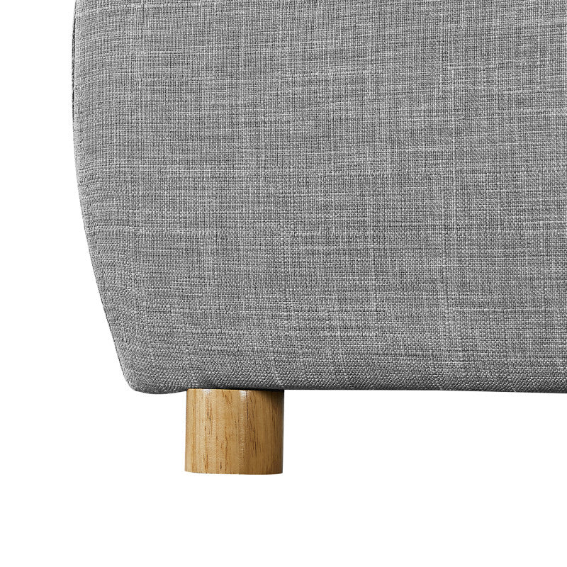 Cadre de lit avec coffre et tête de lit en tissu - Gris clair