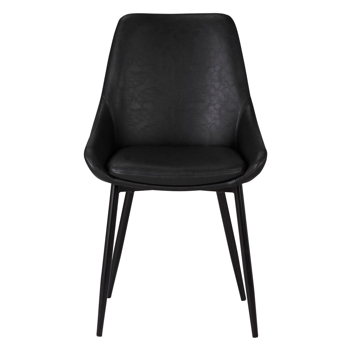 Chaise repas imitation cuir noir BARI