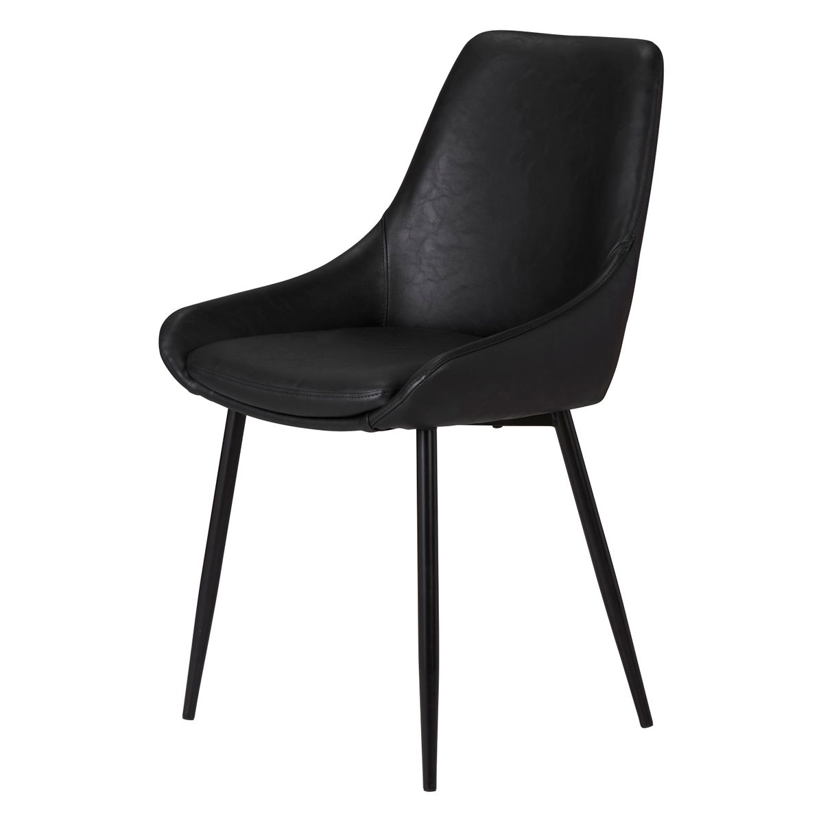 Chaise repas imitation cuir noir BARI
