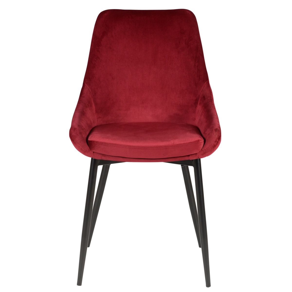 Chaise en velours rouge pieds métal BARI