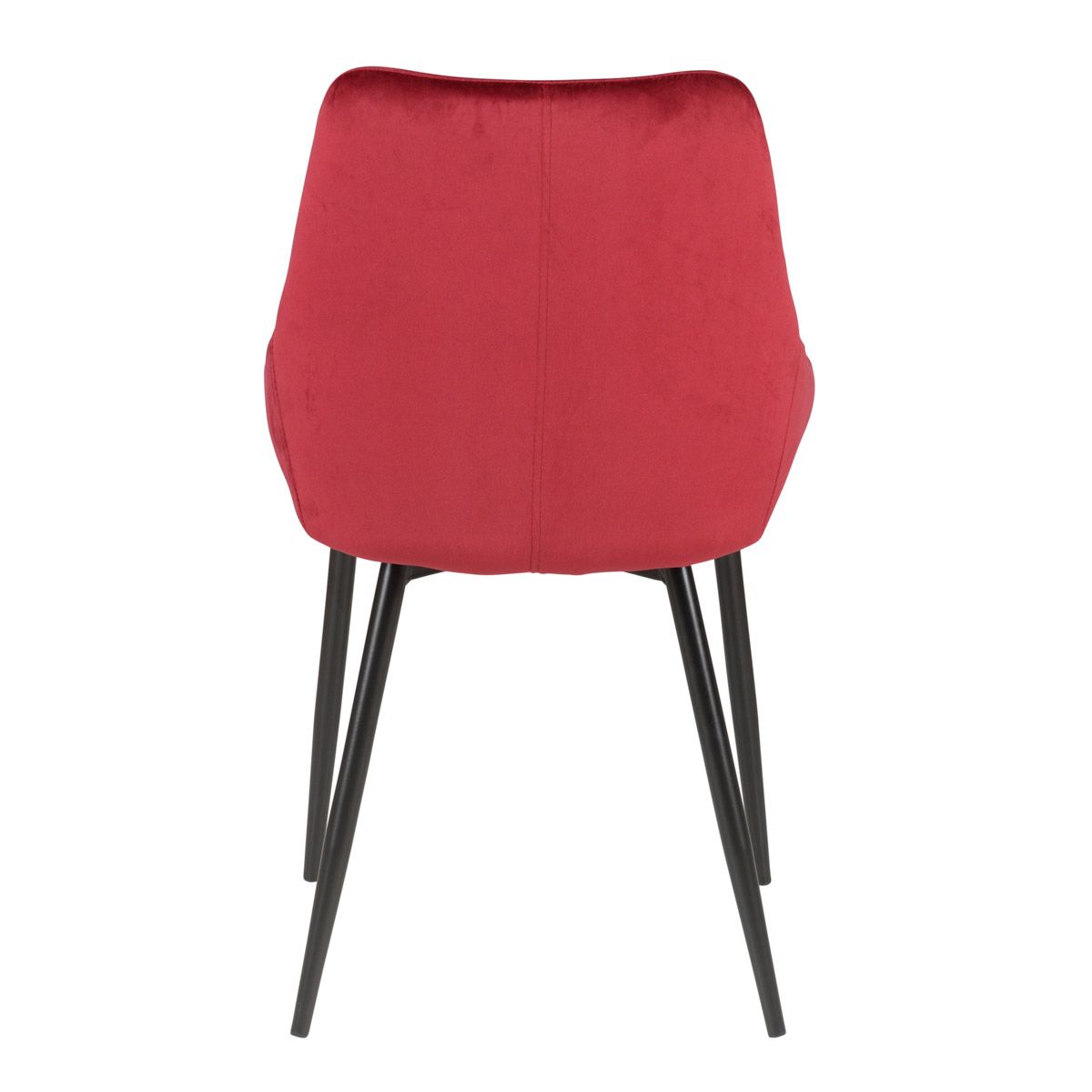 Chaise en velours rouge pieds métal BARI