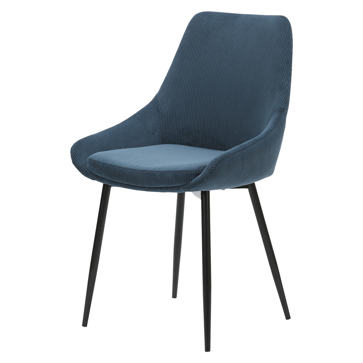 Chaise en velours côtelé bleu figuerolles BARI