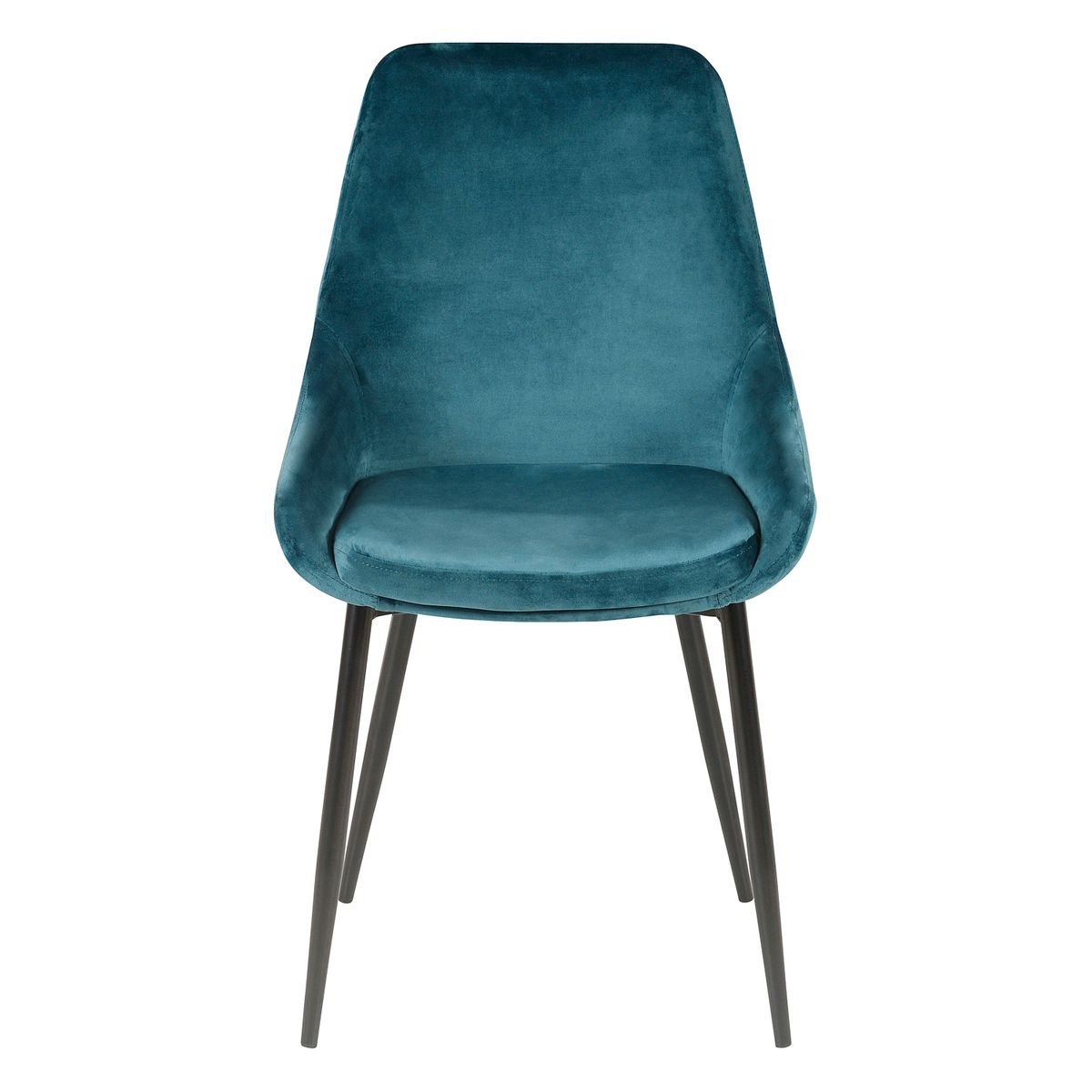 Chaise en velours bleu pieds métal BARI