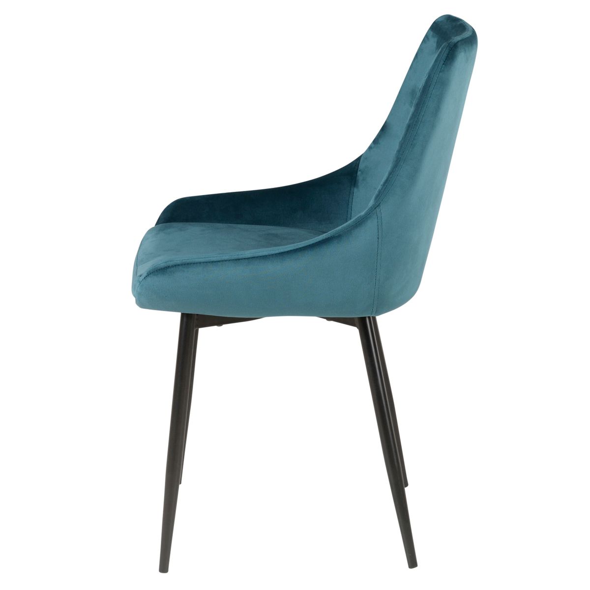 Chaise en velours bleu pieds métal BARI