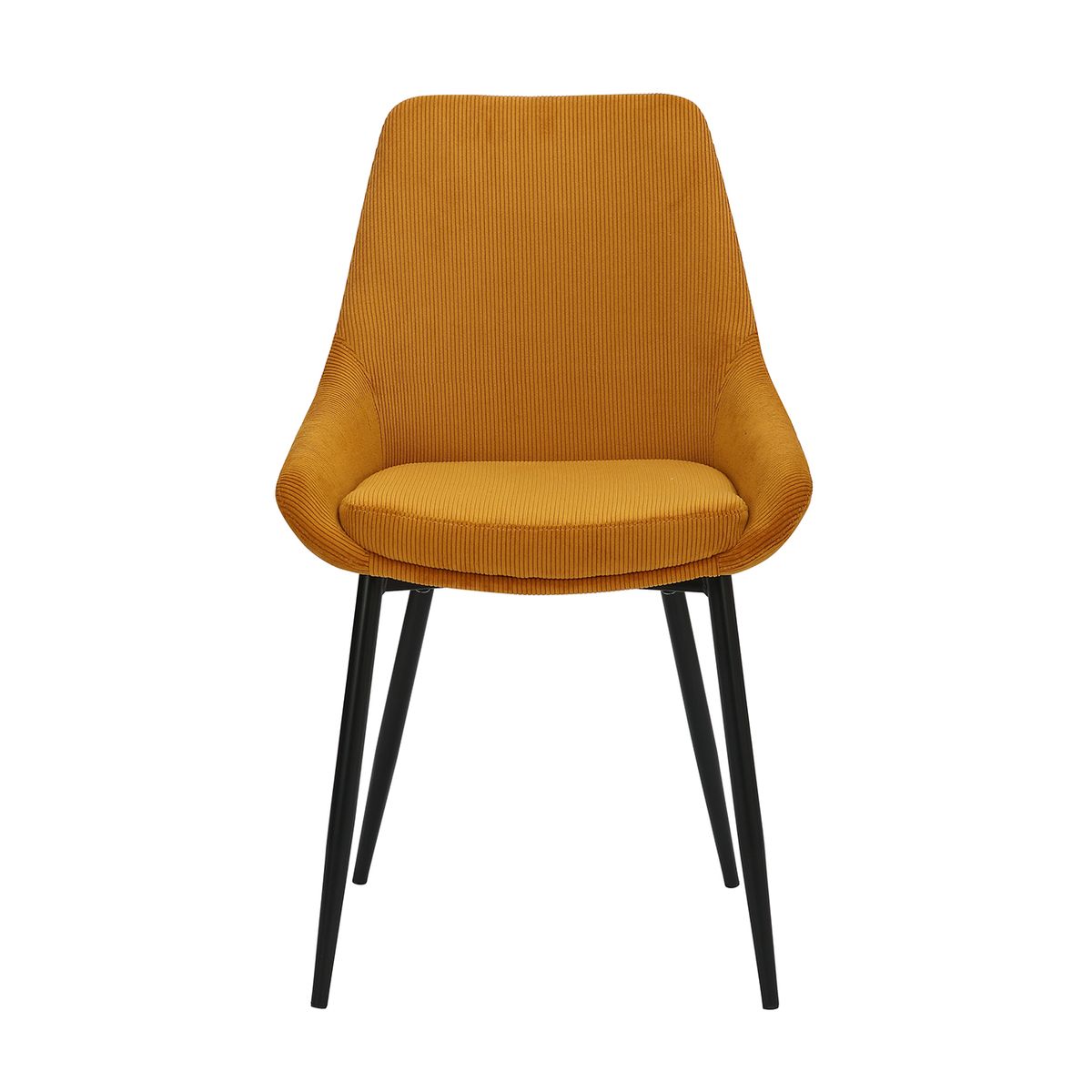Chaise en velours côtelé jaune curry BARI