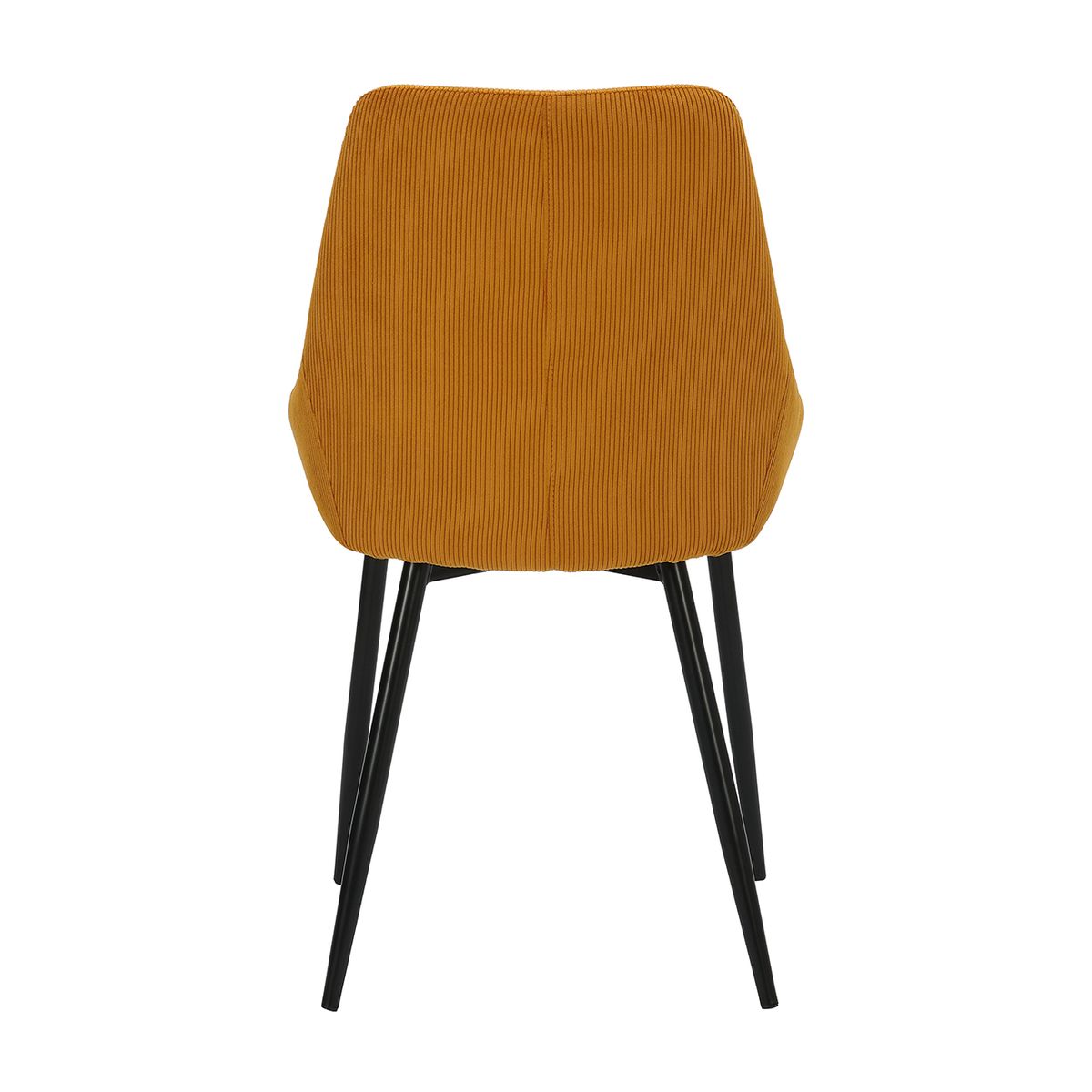 Chaise en velours côtelé jaune curry BARI