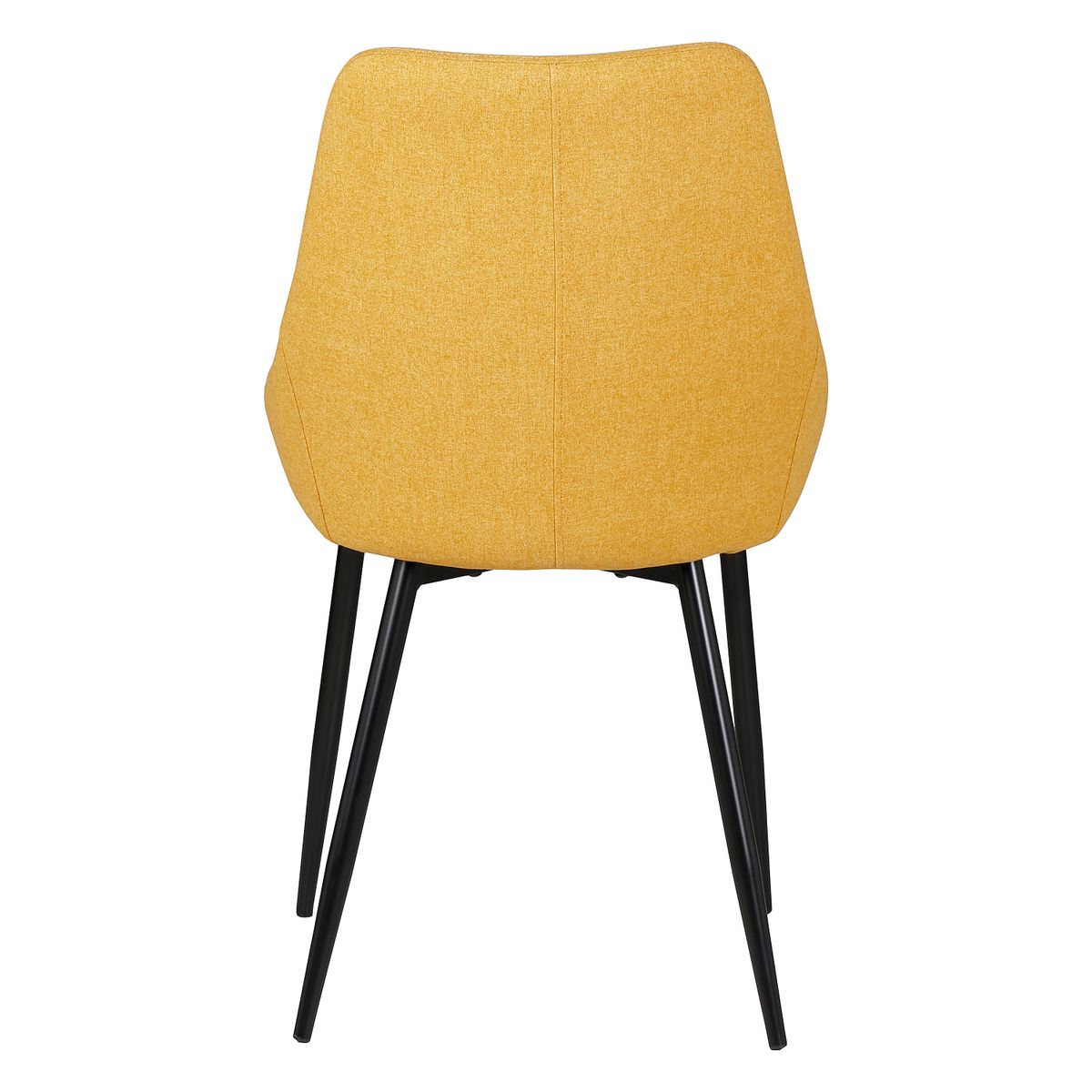 Chaise tissu jaune moutarde piètement métal noir BARI