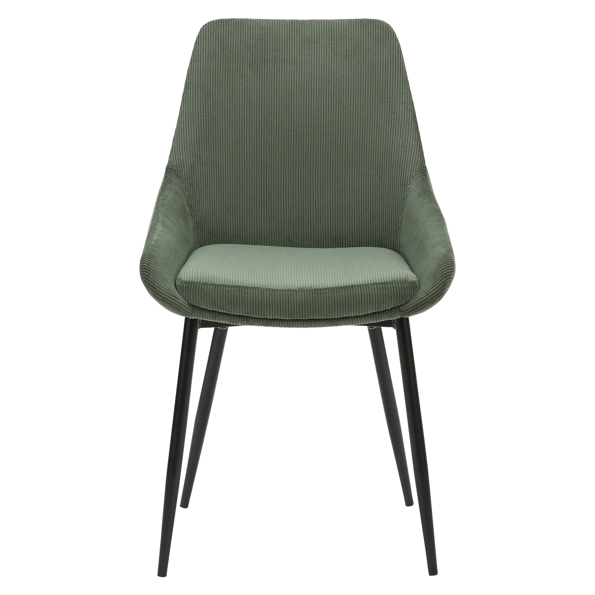 Chaise en velours côtelé vert kaki BARI