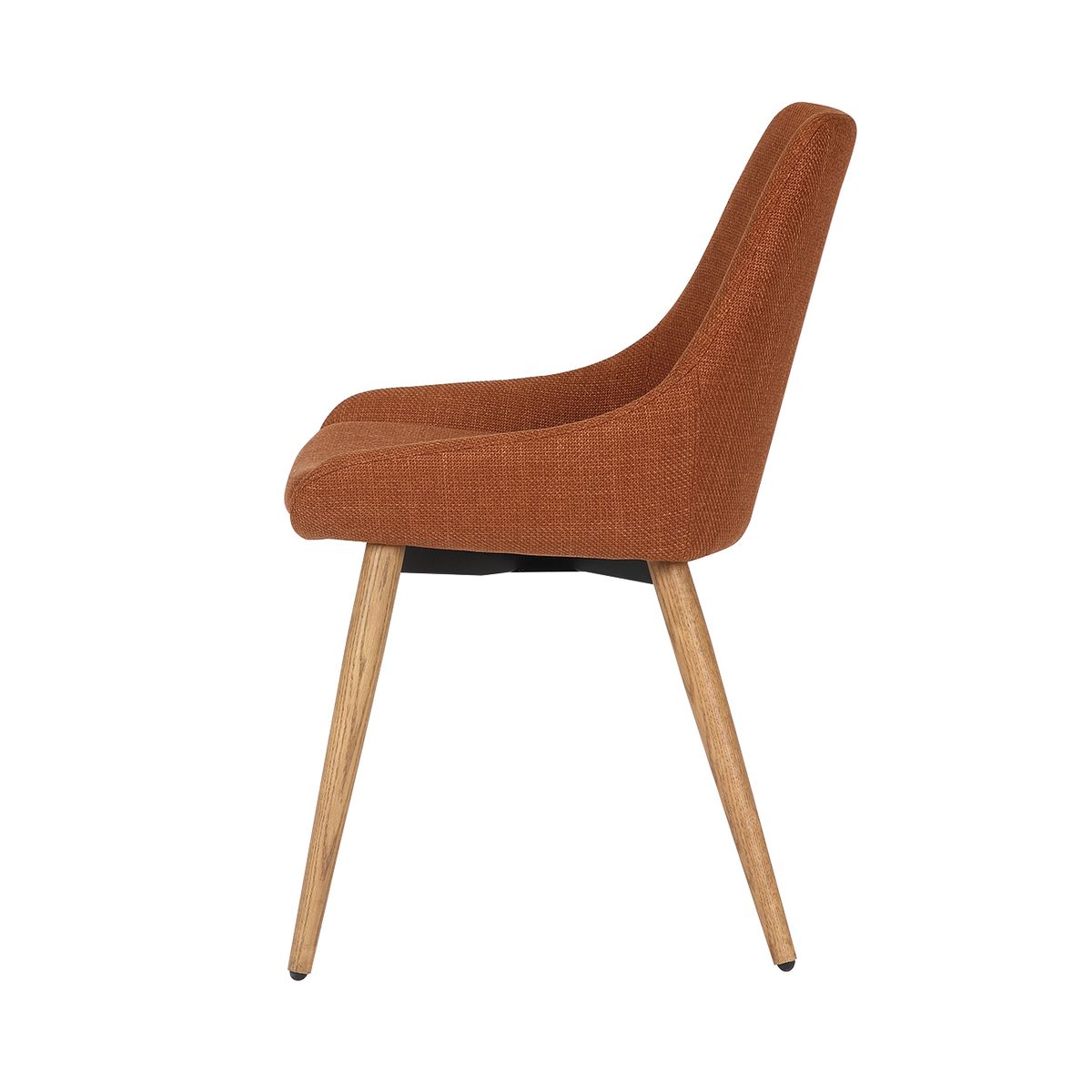 Chaise repas tissu cognac pieds chêne foncé BARI