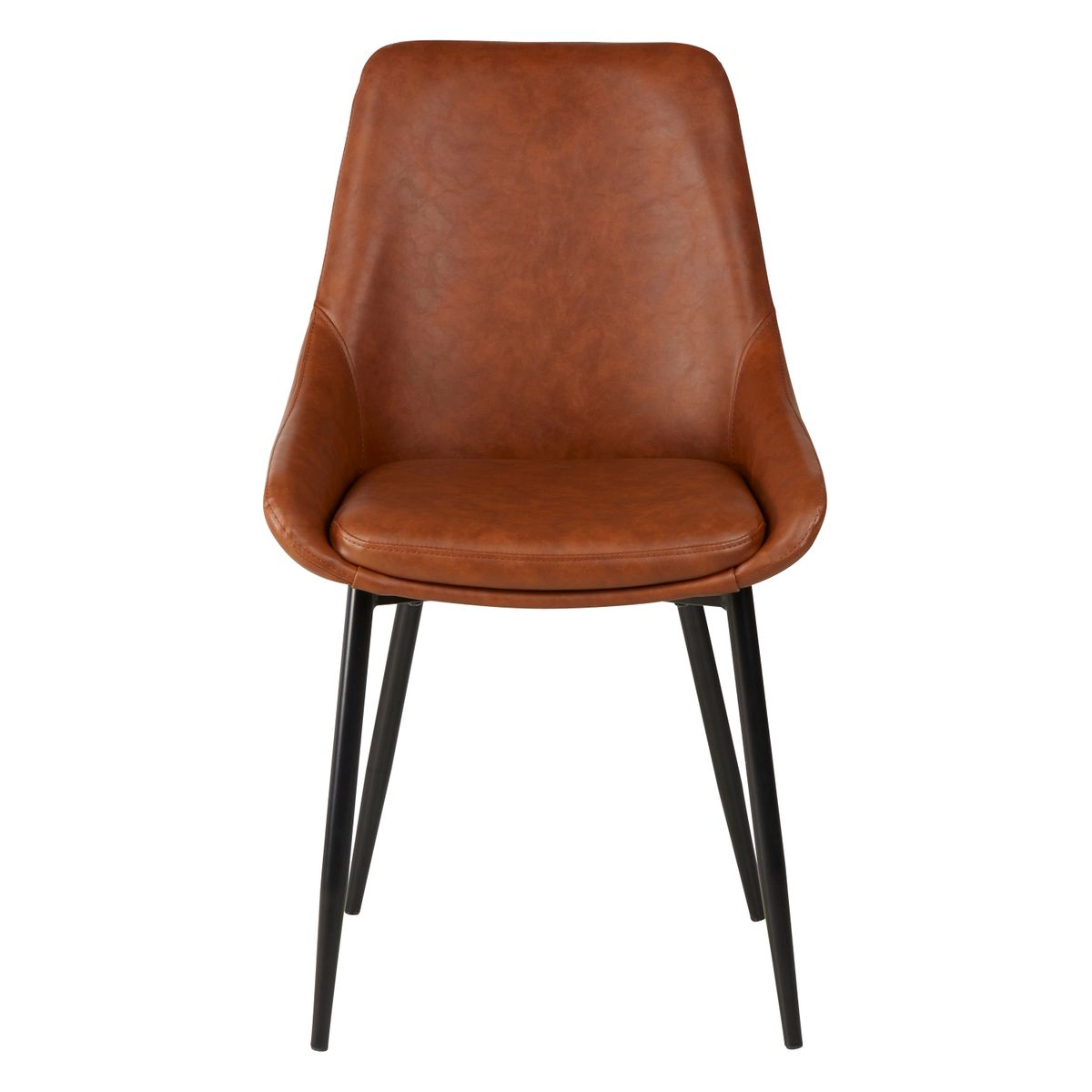 Chaise repas imitation cuir marron BARI