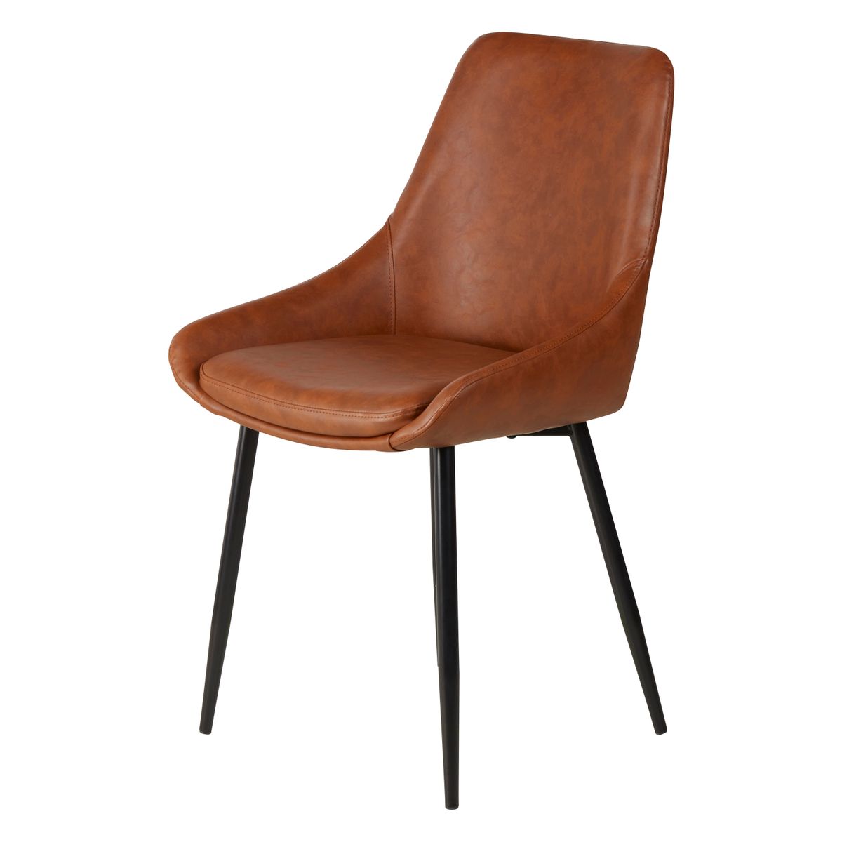 Chaise repas imitation cuir marron BARI