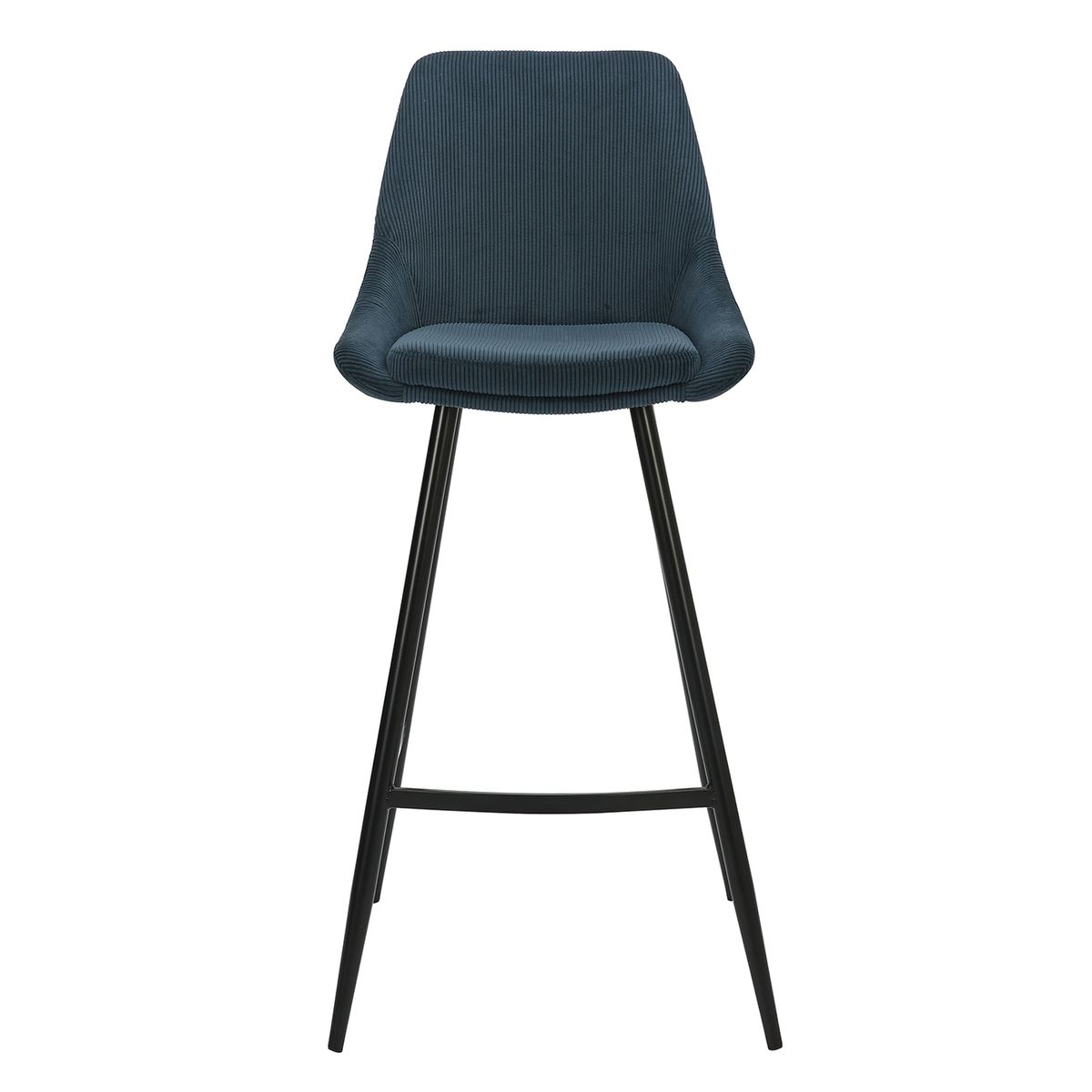 Chaise de bar velours côtelé bleu foncé BARI