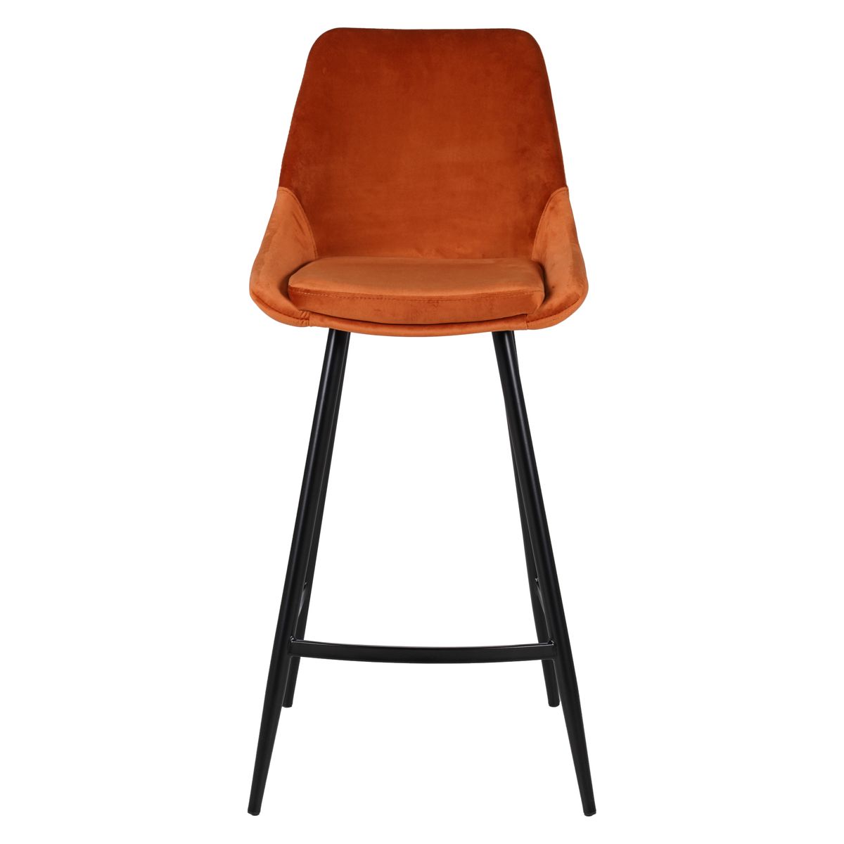 Chaise de bar velours cognac BARI