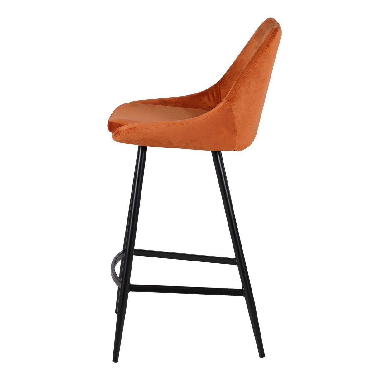 Chaise de bar velours cognac BARI