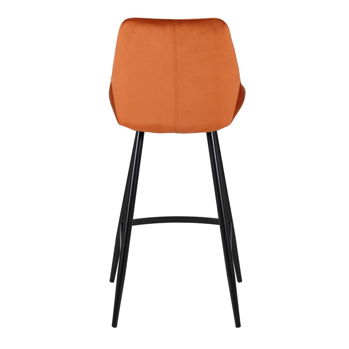 Chaise de bar velours cognac BARI