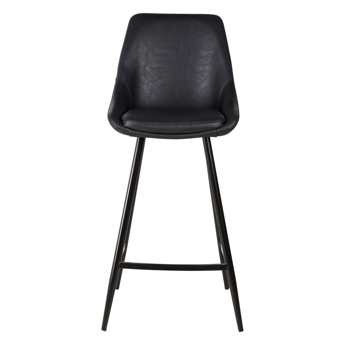 Chaise plan de travail imitation cuir noir BARI