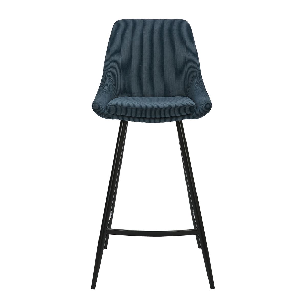 Chaise plan de travail en velours côtelé bleu foncé BARI