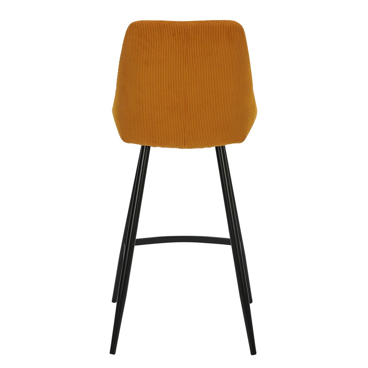 Chaise plan de travail en velours côtelé jaune curry BARI