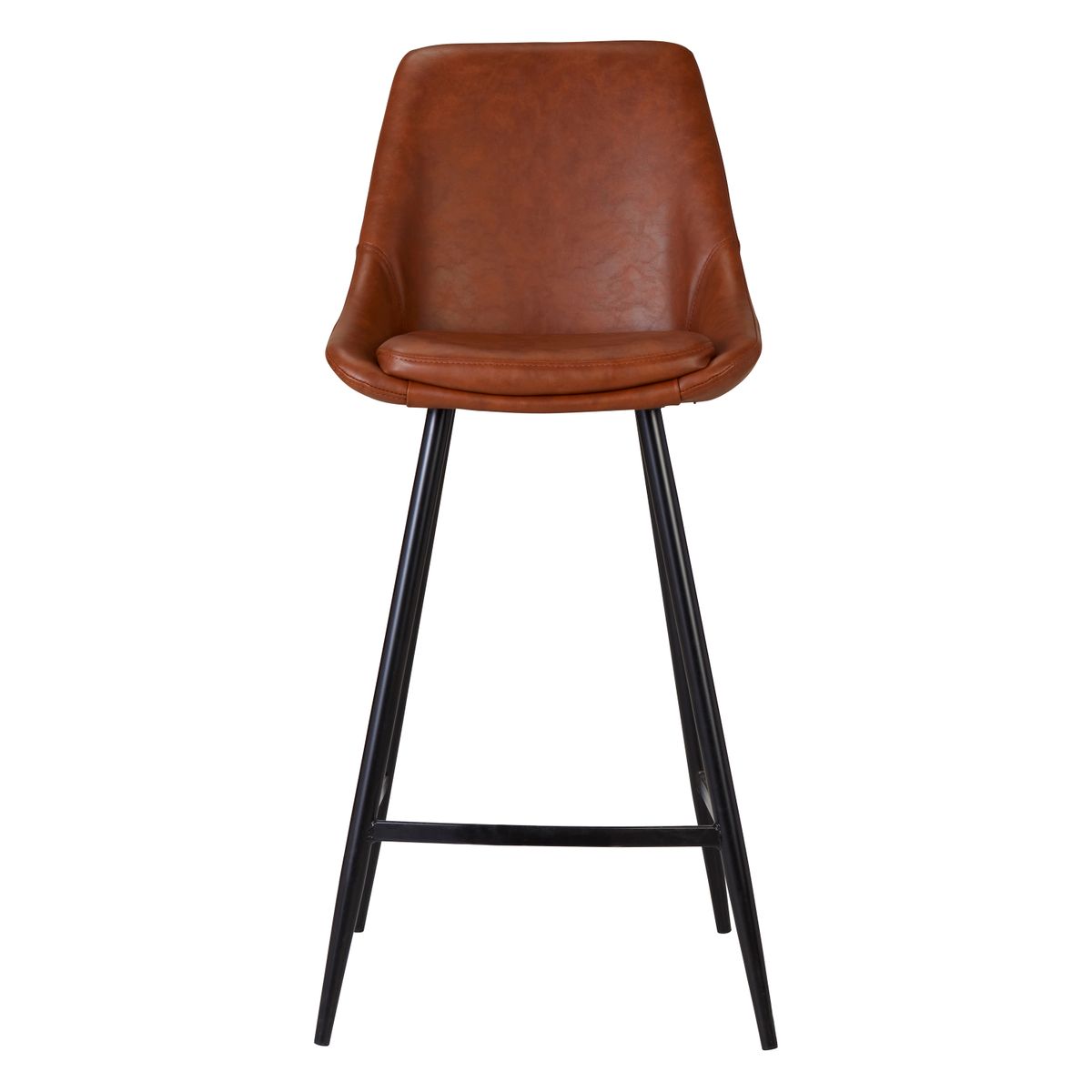 Chaise plan de travail imitation cuir marron BARI