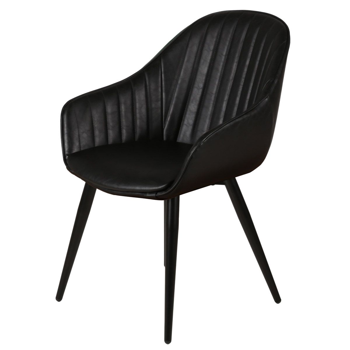 Chaise accoudoirs noir BARI
