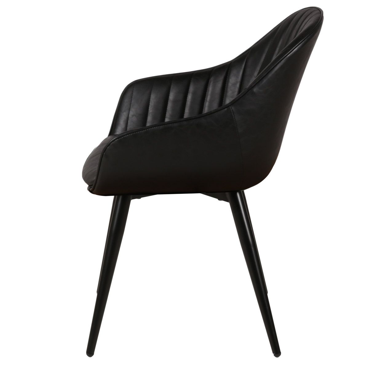 Chaise accoudoirs noir BARI
