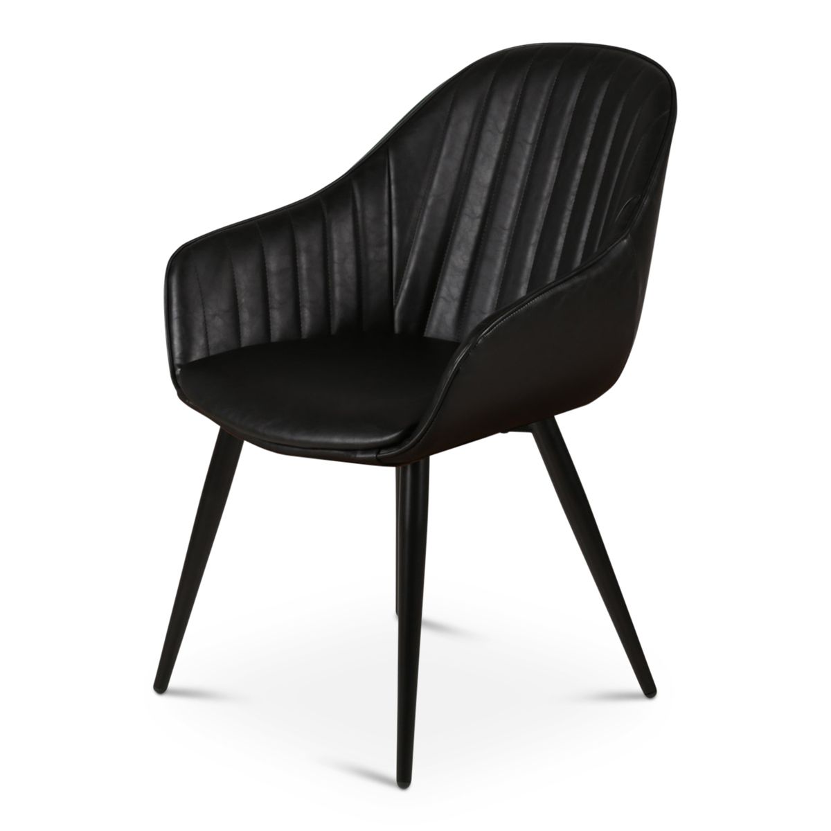 Chaise accoudoirs noir BARI