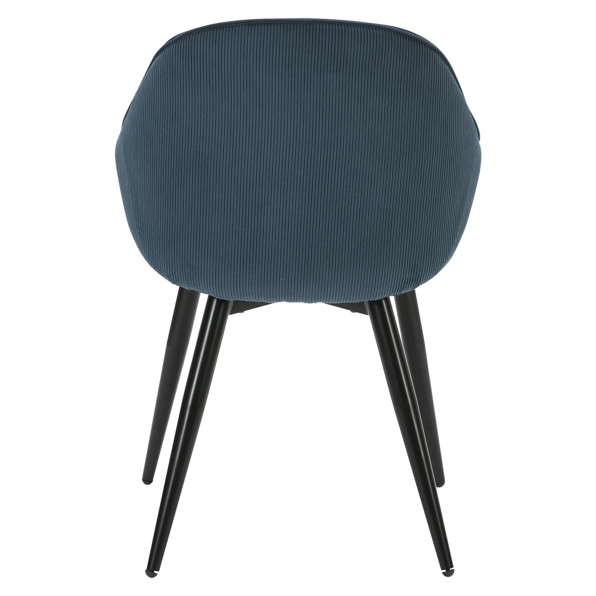 Chaise accoudoirs velours côtelé bleu BARI