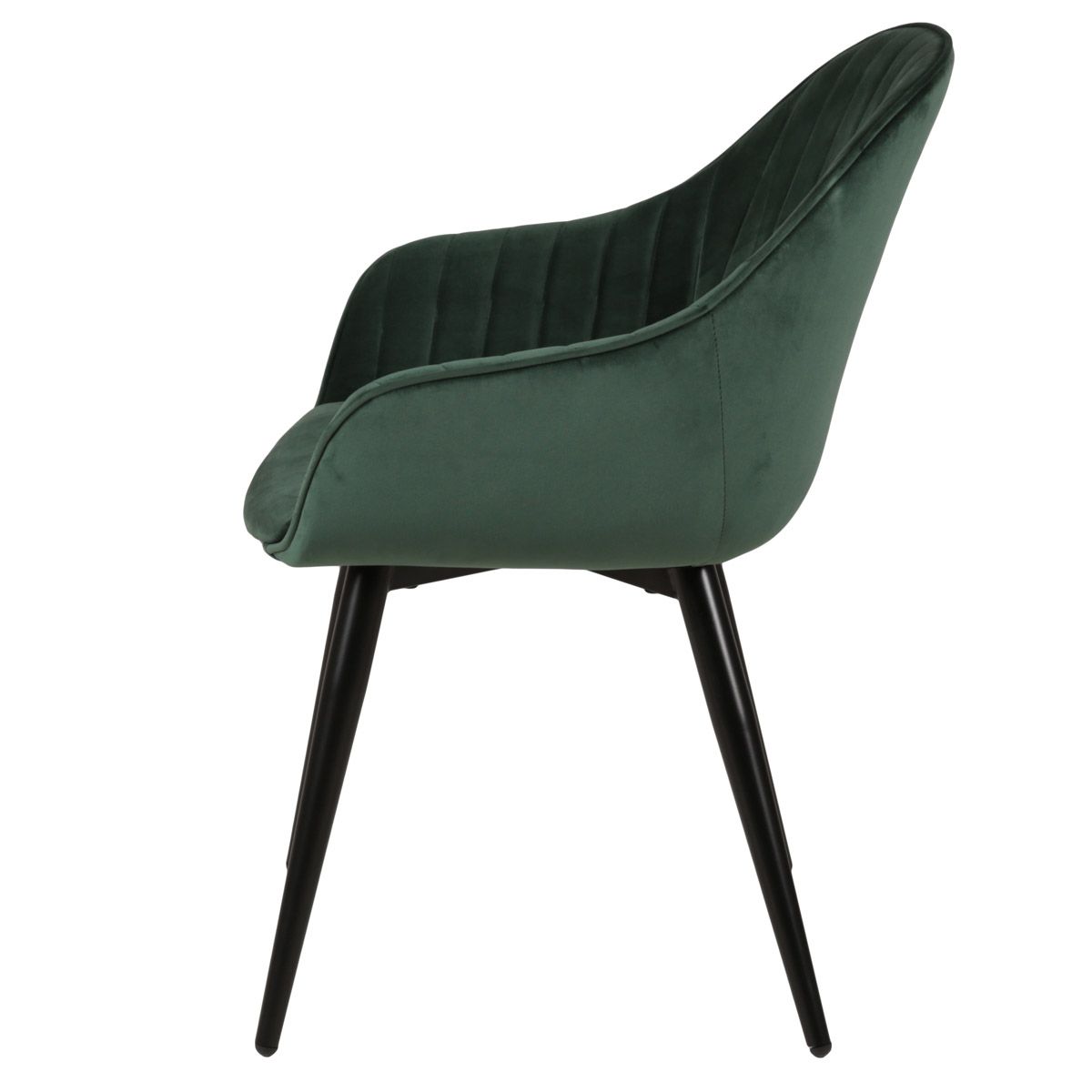 Chaise accoudoirs velours vert foncé BARI