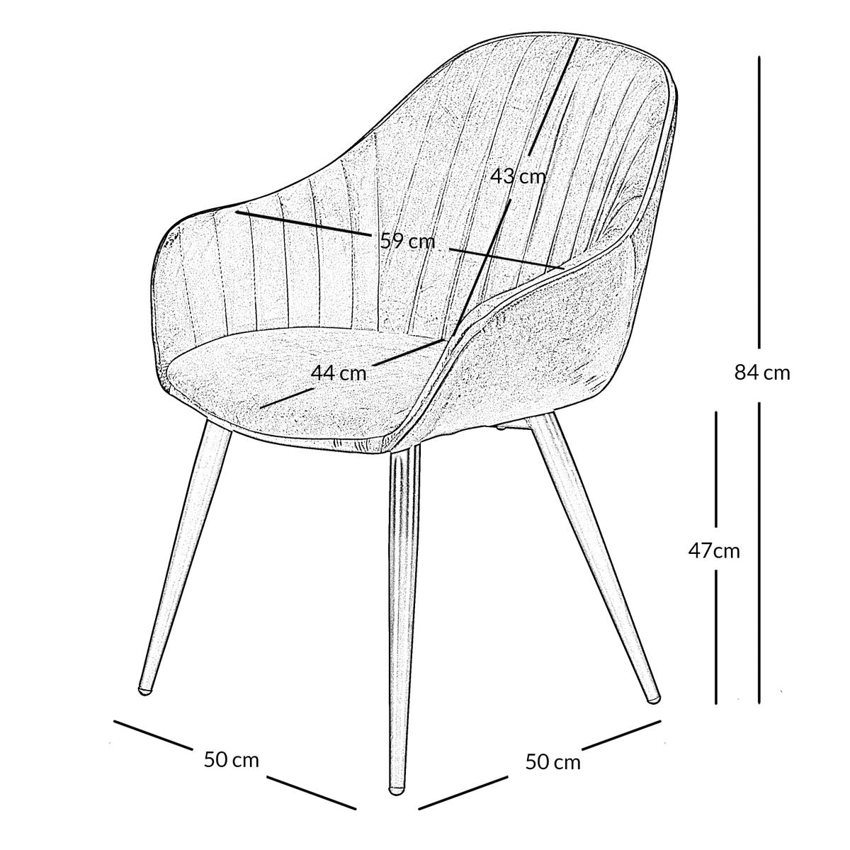 Chaise accoudoirs velours vert foncé BARI