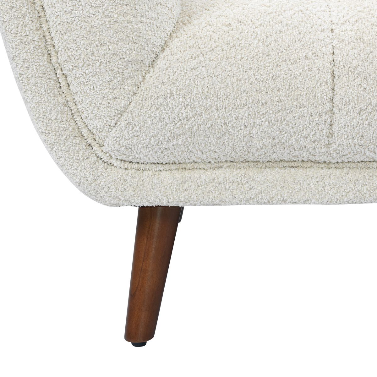 Fauteuil tissu effet bouclette écru BERYL