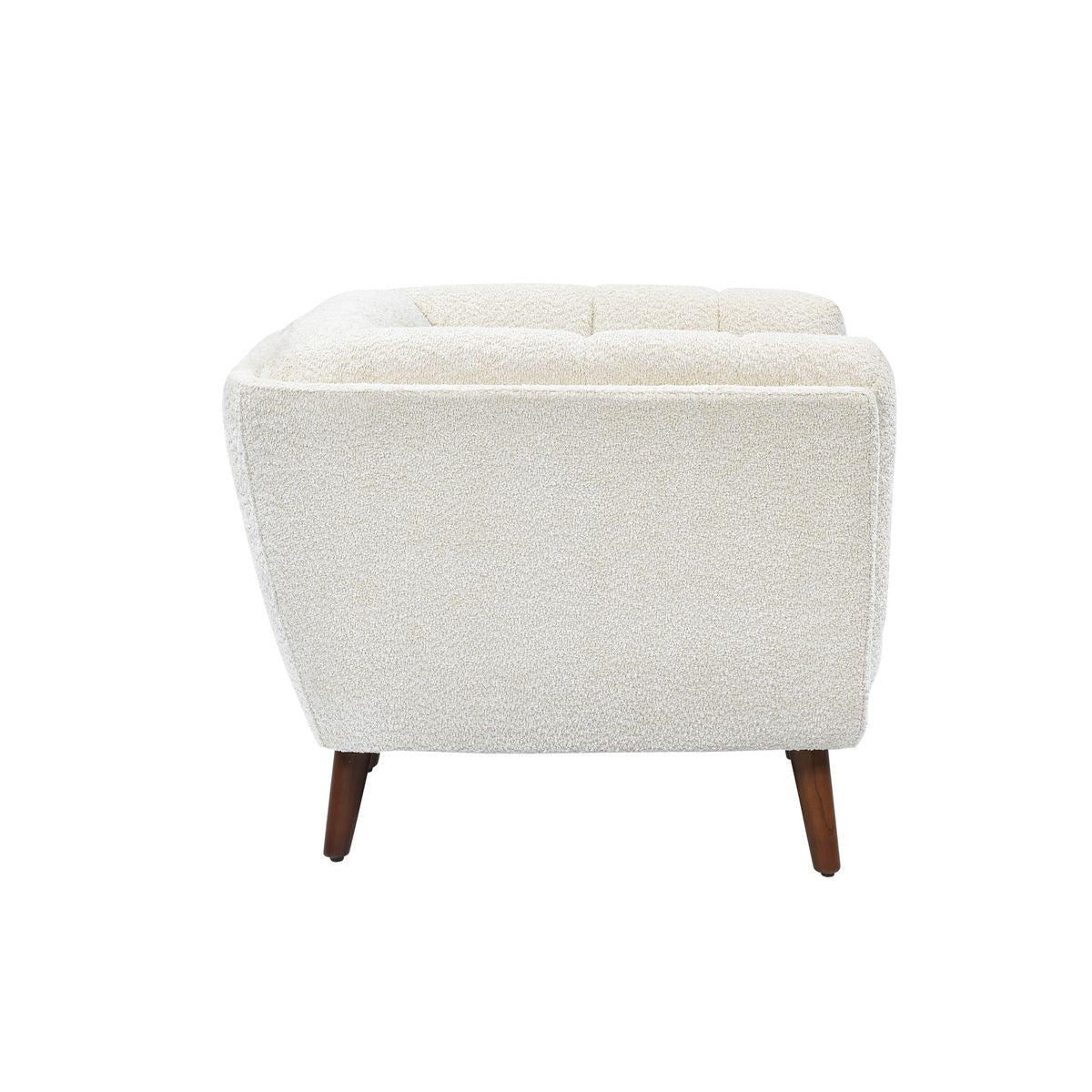 Fauteuil tissu effet bouclette écru BERYL