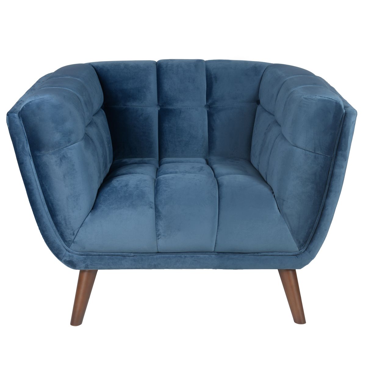 Fauteuil en velours bleu foncé BERYL