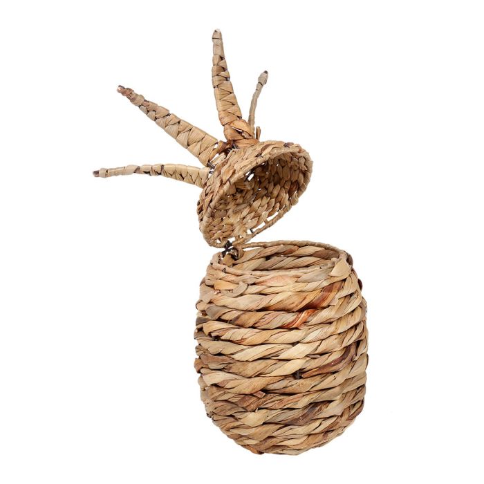Boîte ananas en paille naturelle, ajoutant une touche tropicale et pratique à la décoration intérieure.