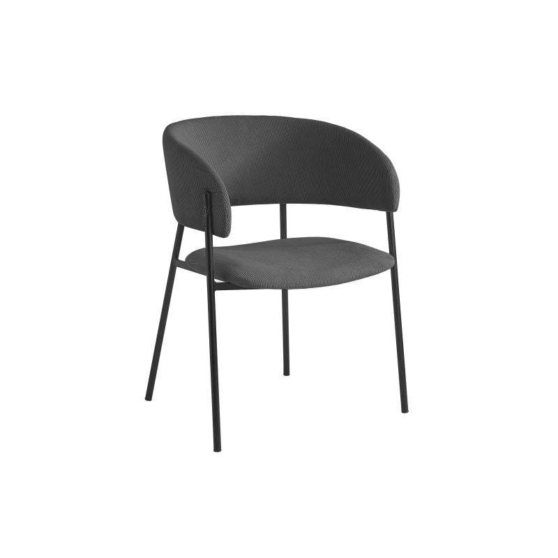 Lot de 2 chaises en velours côtelé - Gris foncé