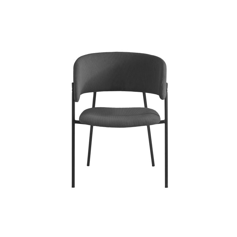 Lot de 6 chaises en velours côtelé - Gris foncé