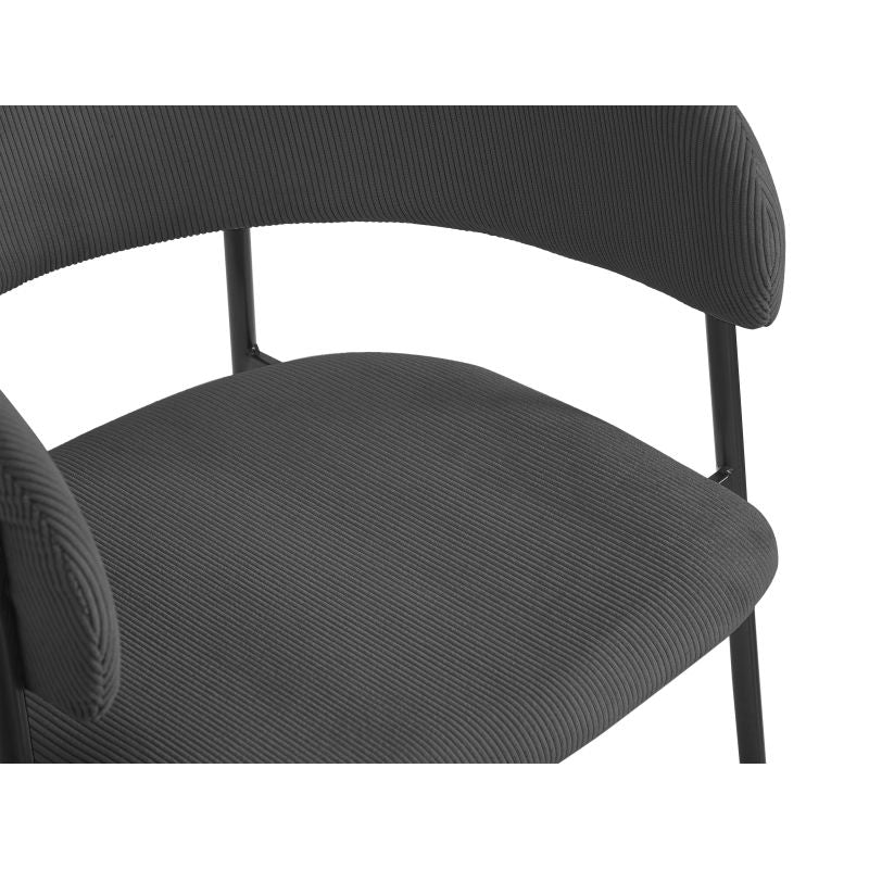 Lot de 6 chaises en velours côtelé - Gris foncé