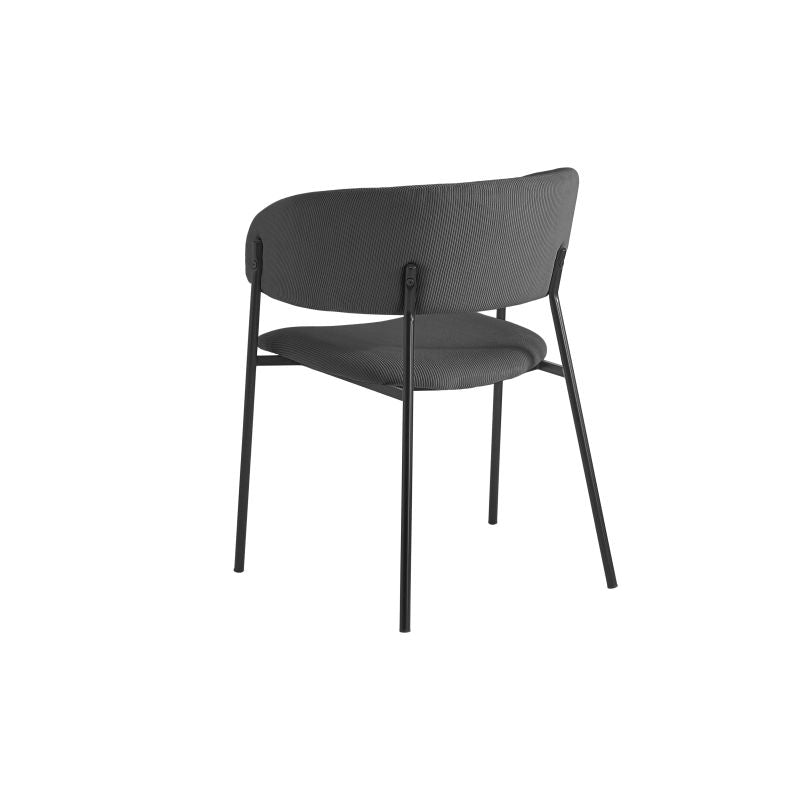 Lot de 6 chaises en velours côtelé - Gris foncé