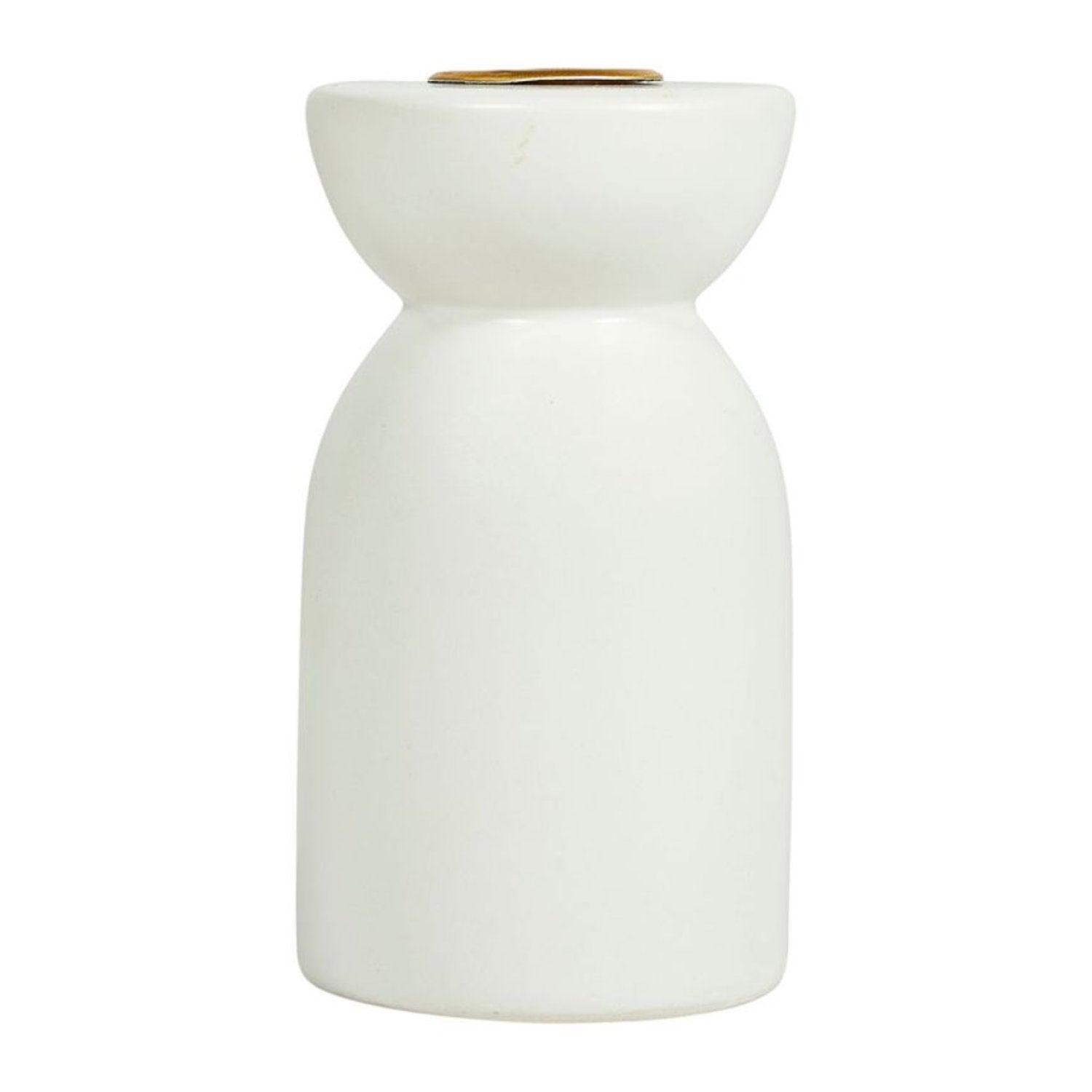 Bougeoir en dolomite blanc, ajoutant une touche d'élégance et une ambiance chaleureuse à la décoration intérieure.