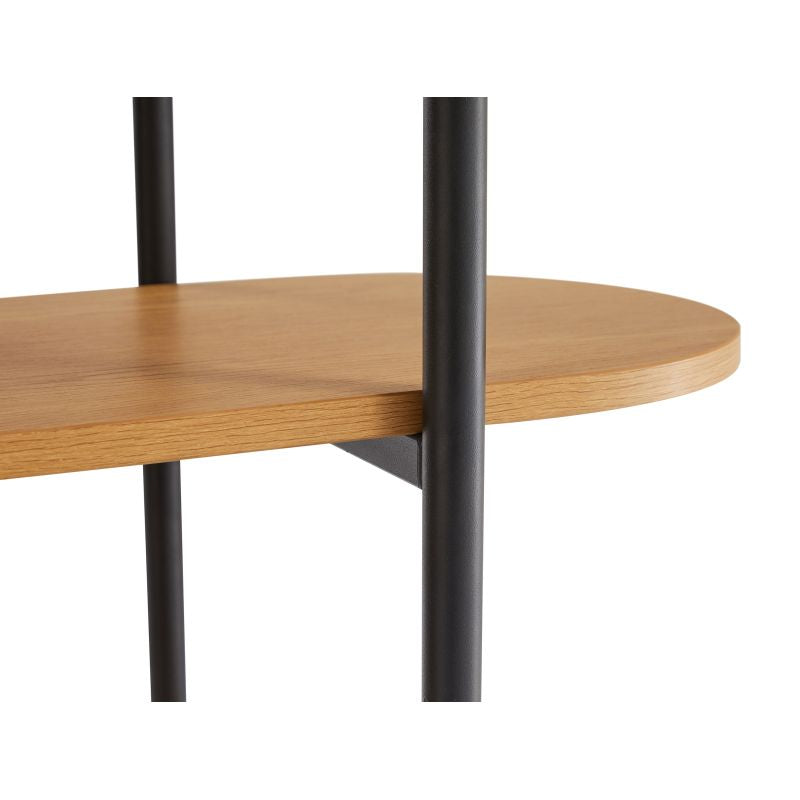 Etagère 120x35cm finition chêne et pieds métal noirs - Bois