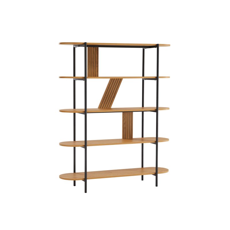 Etagère 120x35cm finition chêne et pieds métal noirs - Bois