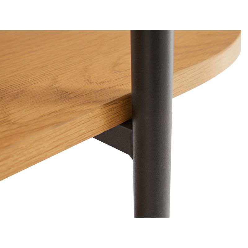 Etagère 120x35cm finition chêne et pieds métal noirs - Bois