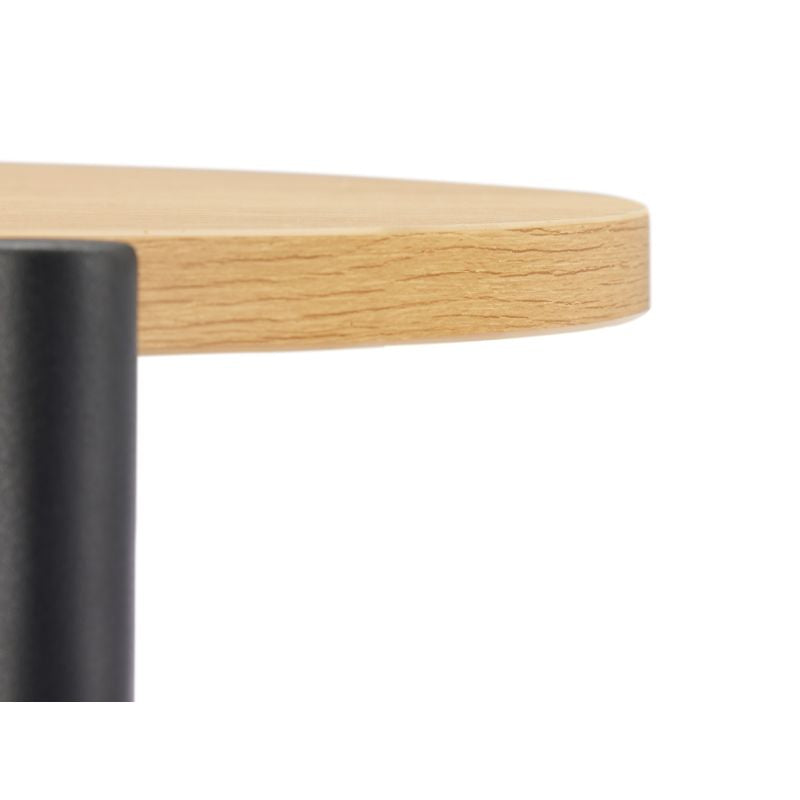Table d'appoint avec finition chêne et pieds métal noirs - Bois