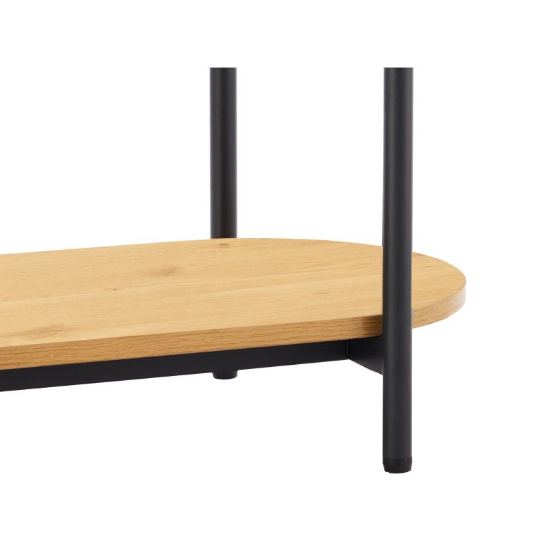 Table d'appoint avec finition chêne et pieds métal noirs - Bois