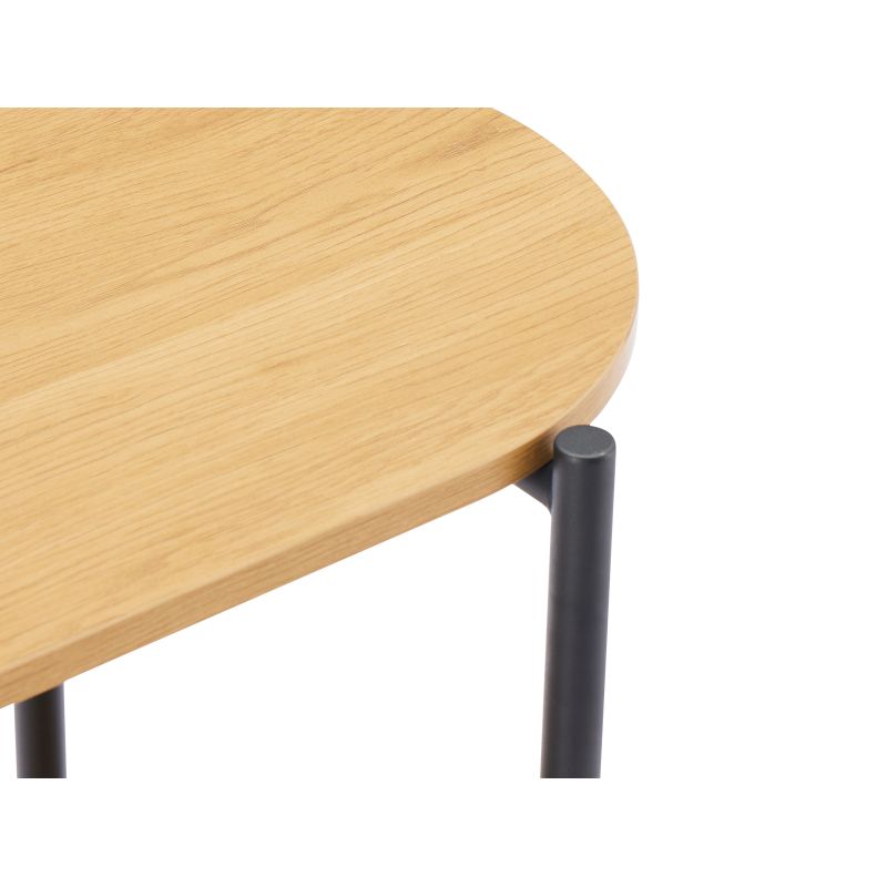 Table d'appoint avec finition chêne et pieds métal noirs - Bois