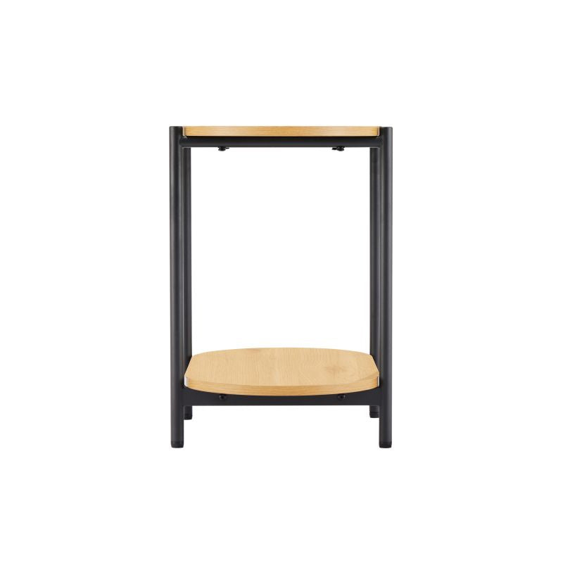 Table d'appoint avec finition chêne et pieds métal noirs - Bois