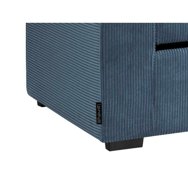 Canapé d'angle de relaxation électrique en velours côtelé - Bleu foncé