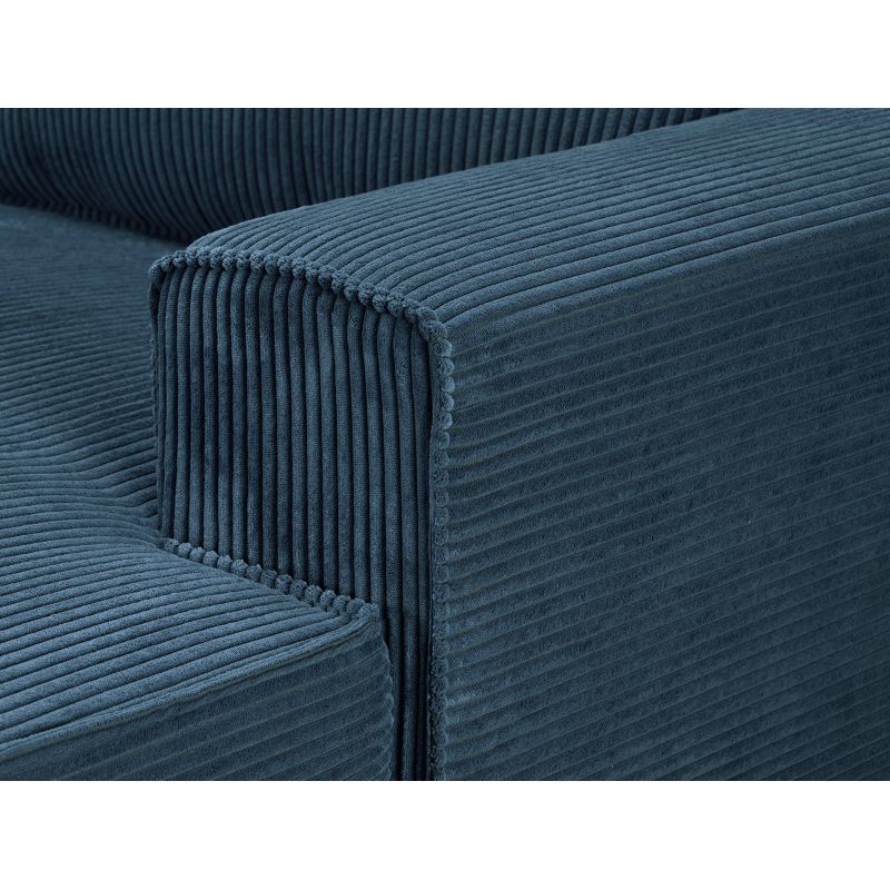 Canapé d'angle de relaxation électrique en velours côtelé - Bleu foncé